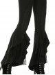 Gothic Elegant Black Lace Frilly Slim Long Trousers