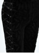 Gothic Black Casual Pants Feather Printing Lace-up High Waist Flared Trousers