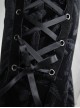 Gothic Black Casual Pants Feather Printing Lace-up High Waist Flared Trousers