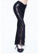 Gothic Black Vision Lace Stitching Elasticity Tight Trousers