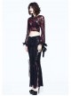 Gothic Black Vision Lace Stitching Elasticity Tight Trousers