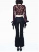 Gothic Black Vision Lace Stitching Elasticity Tight Trousers