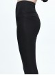 Gothic Pure Black High Waist Grid Lace Stitching Tight Trousers