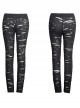 Gothic Retro Broken Mesh Black Or Red Leggings