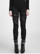 Gothic Retro Broken Mesh Black Or Red Leggings