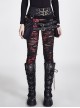 Gothic Retro Broken Mesh Black Or Red Leggings
