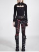 Gothic Retro Broken Mesh Black Or Red Leggings