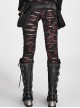 Gothic Retro Broken Mesh Black Or Red Leggings