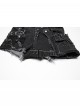 Gothic Black Rivet Elastic Water Wash Chain Denim Shorts