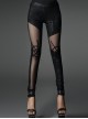 Snake Pattern Broken Hole Mesh Knee cobweb Pattern Leggings