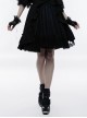 Black Gothic Lolita High Waist Bubble Jacquard Skirt