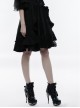 Black Gothic Lolita High Waist Bubble Jacquard Skirt