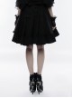 Black Gothic Lolita High Waist Bubble Jacquard Skirt