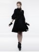 Black Gothic Lolita High Waist Bubble Jacquard Skirt