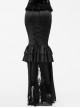 Gothic Black Lace High-Low Fishtail Skirt