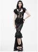 Gothic Black Lace High-Low Fishtail Skirt