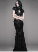 Romantic Gothic Sexy Black Flower Fishtail Skirt