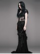 Romantic Gothic Sexy Black Flower Fishtail Skirt