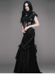 Romantic Gothic Sexy Black Flower Fishtail Skirt