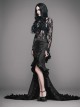 Gothic Slim Black Ruffle Big Fishtail Floor Length Skirt