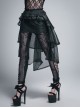 Gothic Black Lace Embroidery Sexy Stitching Short Skirt