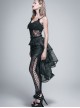 Gothic Black Lace Embroidery Sexy Stitching Short Skirt