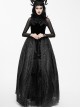Gothic Black Lace Delicate Embroidery Yarn Skirt Long Pettiskirt