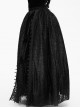 Gothic Black Lace Delicate Embroidery Yarn Skirt Long Pettiskirt