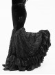 Gothic Black Slim Embroidered Stitching Fishtail Long Skirt
