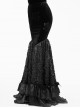 Gothic Black Slim Embroidered Stitching Fishtail Long Skirt
