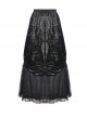 Gothic Black Gorgeous Frilly Maxi Skirt