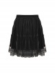 Gothic Daily Easy-matching Black Velvet Short Skirt