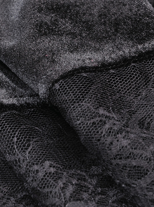 Gothic Daily Easy-matching Black Velvet Short Skirt