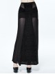 Gothic Black Translucent Sexy Mesh Yarn Long Skirt
