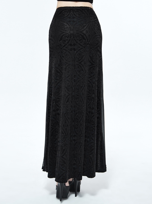 Gothic Black Translucent Sexy Mesh Yarn Long Skirt