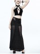 Gothic Black Translucent Sexy Mesh Yarn Long Skirt