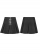 Gothic Black Multi-piece Chiffon Fitted Cool Safety Trousers Half Skirt