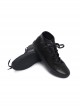Black Leather Anti-war Embroidery Men's High Upper Casual Shoes