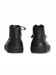 Black Leather Anti-war Embroidery Men's High Upper Casual Shoes