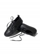 Black Leather Embroidered Low Upper Men's Casual Shoes