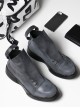 Steampunk Gothic Black Thick Sole Men's Casual Shoes