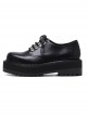 Punk Gothic Pure Black Lace-up Women's Middle-heel Platform Shoes