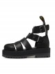 Punk Gothic Pure Black Thick Soles Harajuku Style Roman Sandals