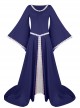 Medieval Retro Court Lace Horn Sleeves High Waist Slim Large Hem Dress