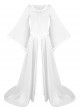 Medieval Retro Court Lace Horn Sleeves High Waist Slim Large Hem Dress