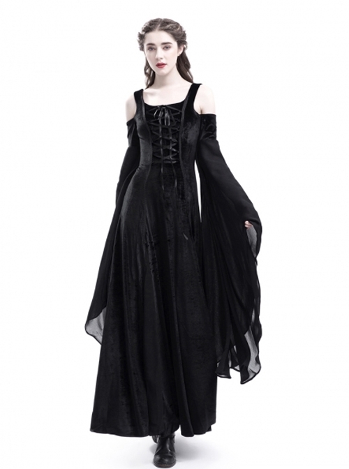 black off the shoulder dress with sheer sleeves Black Sheer Off-Shoulder Maxi Dress with Lace