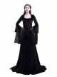 Gothic Medieval Vampire Style Black Hooded Dress