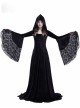 Gothic Medieval Vampire Style Black Hooded Dress
