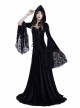 Gothic Medieval Vampire Style Black Hooded Dress