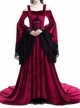 Renaissance Fairy Tale Red Velvet Off-the-shoulder Medieval Dress